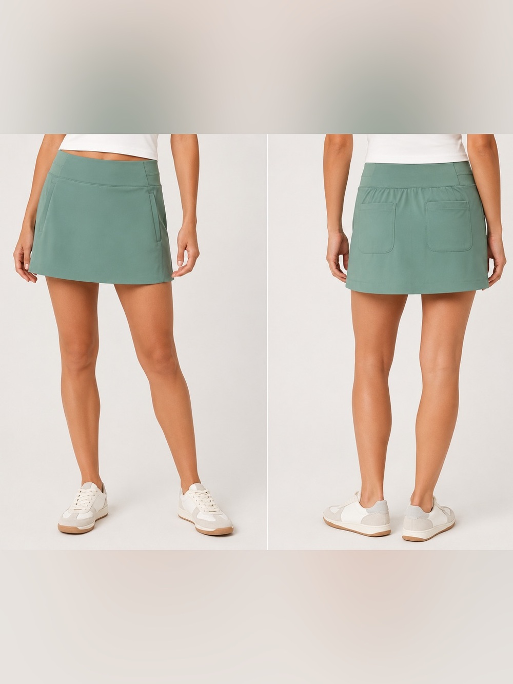 Athleta Brooklyn Skort 16” Green Athletic Golf Tennis Travel Size 8 NWOT